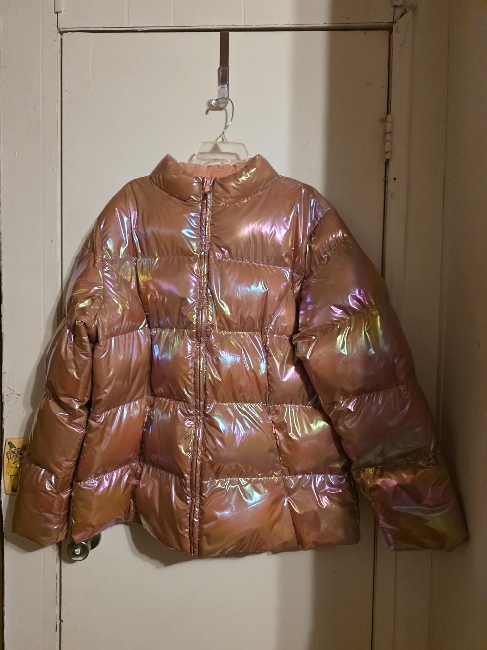 Fabletics Iridescent Rose Gold Puffer Jacket